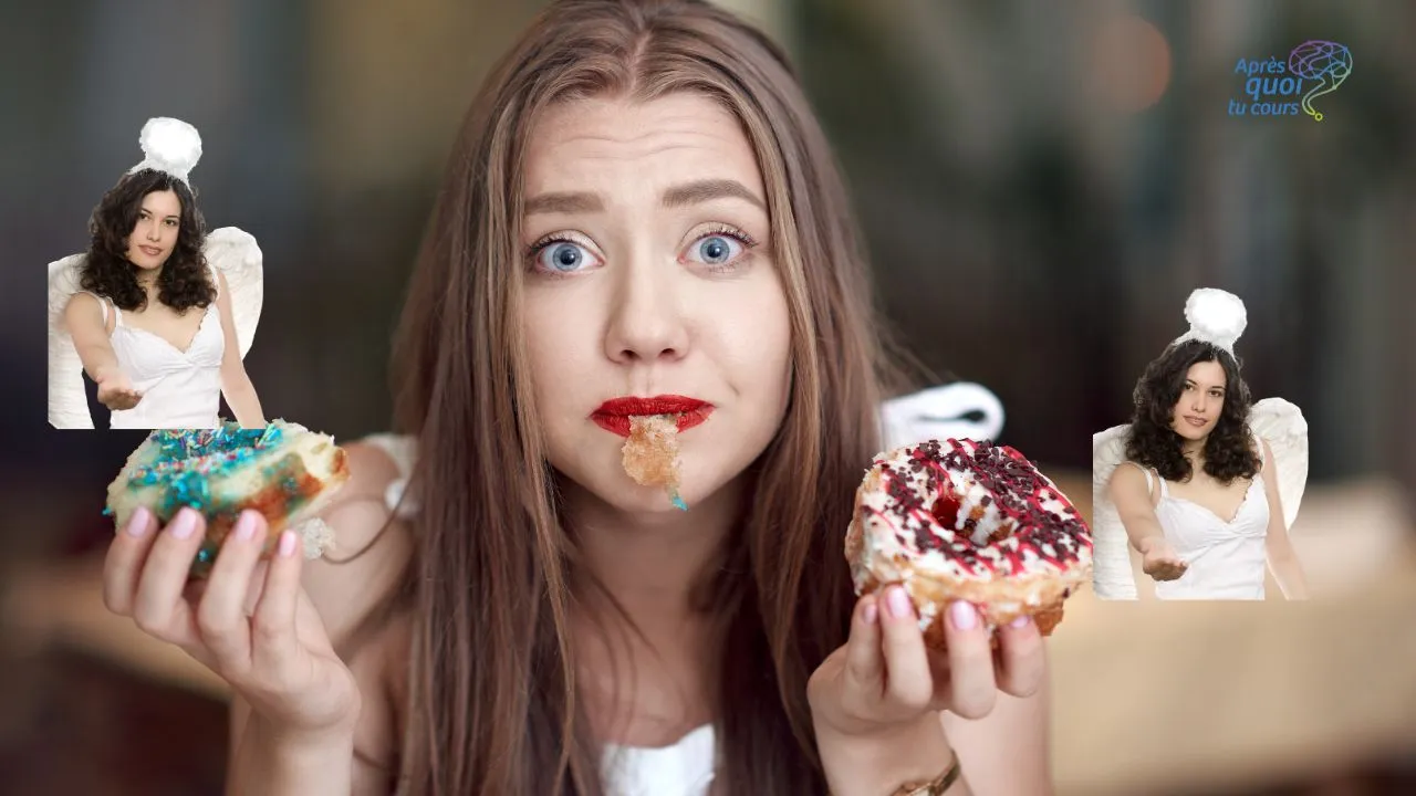 Personne des donuts sucrés en surpoids